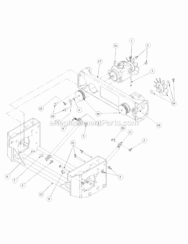 Hydro Pump Assembly Diagram and Parts List for M72-KW 53AB5GFZ750 Cub Cadet Sprayer